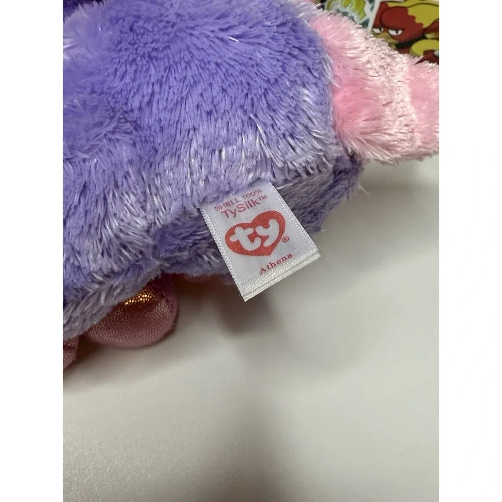Ty Beanie‎ Boo Athena Purple Unicorn Dragon Plush Pink Glitter Wings 8